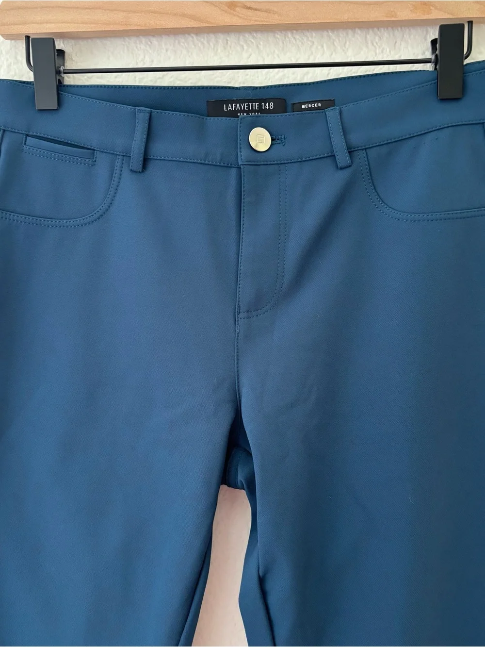 Lafayette 148 New York Mercer Trousers in Teal Blue size 6 - Picture 3 of 7